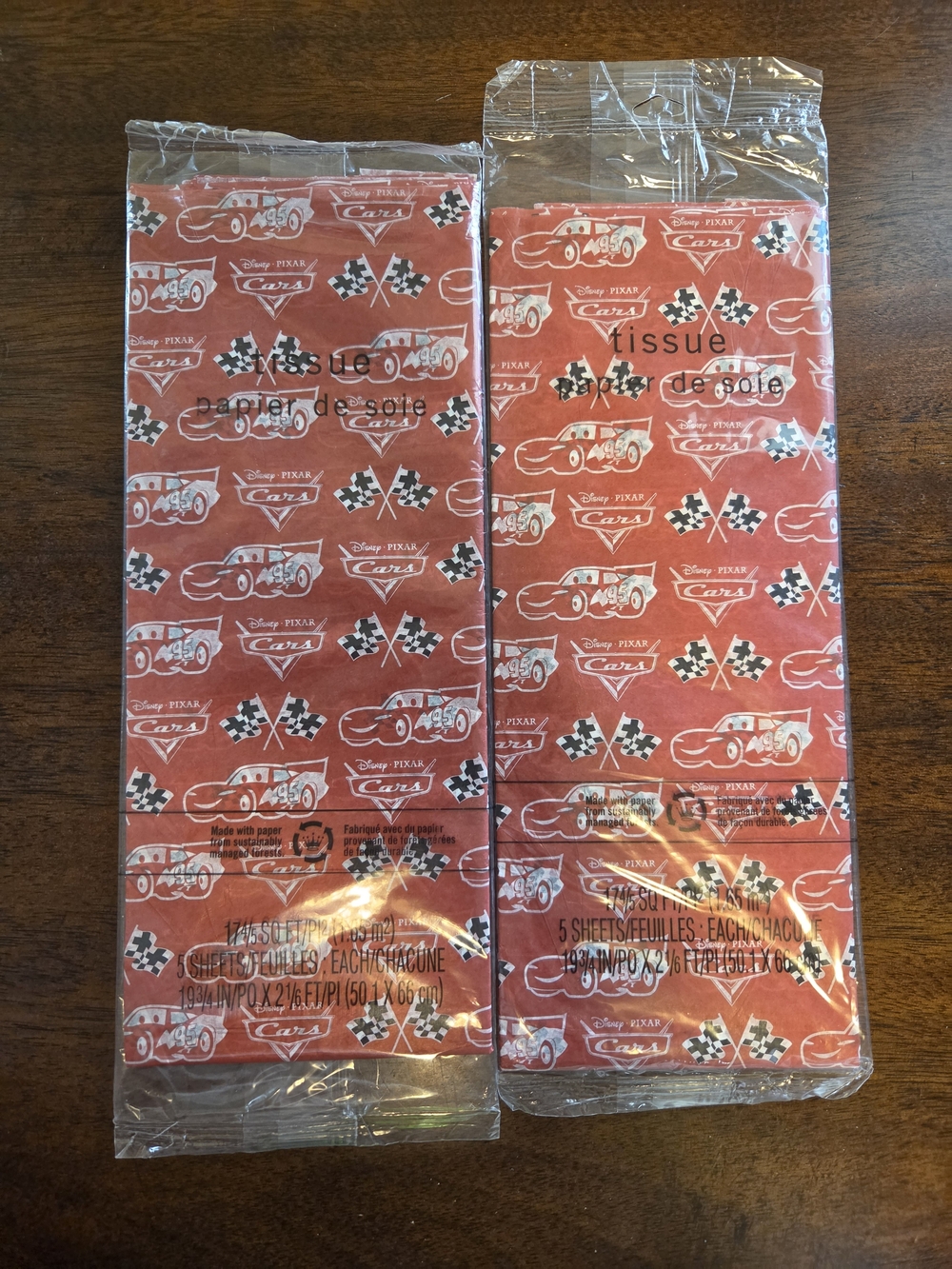 Cars Red Tissue Paper - Party Supply